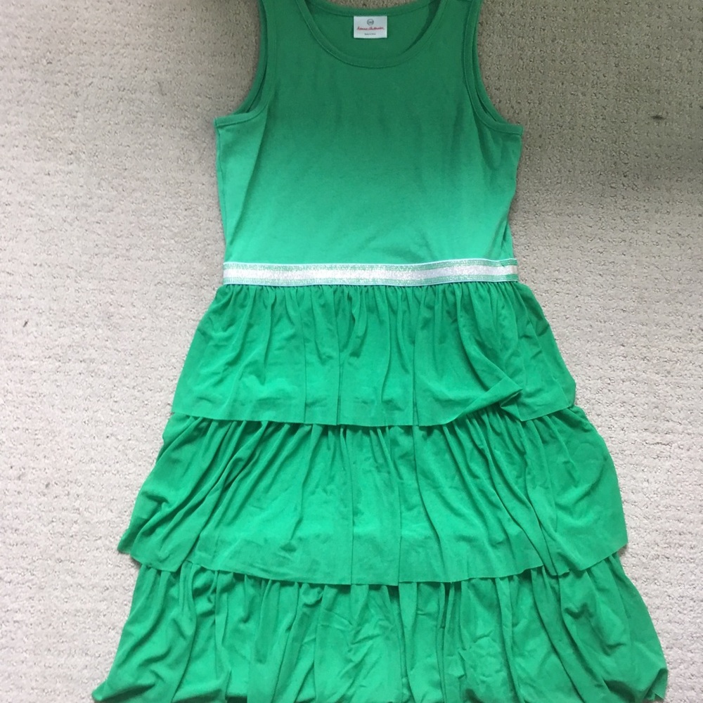 Green dress with ruffles